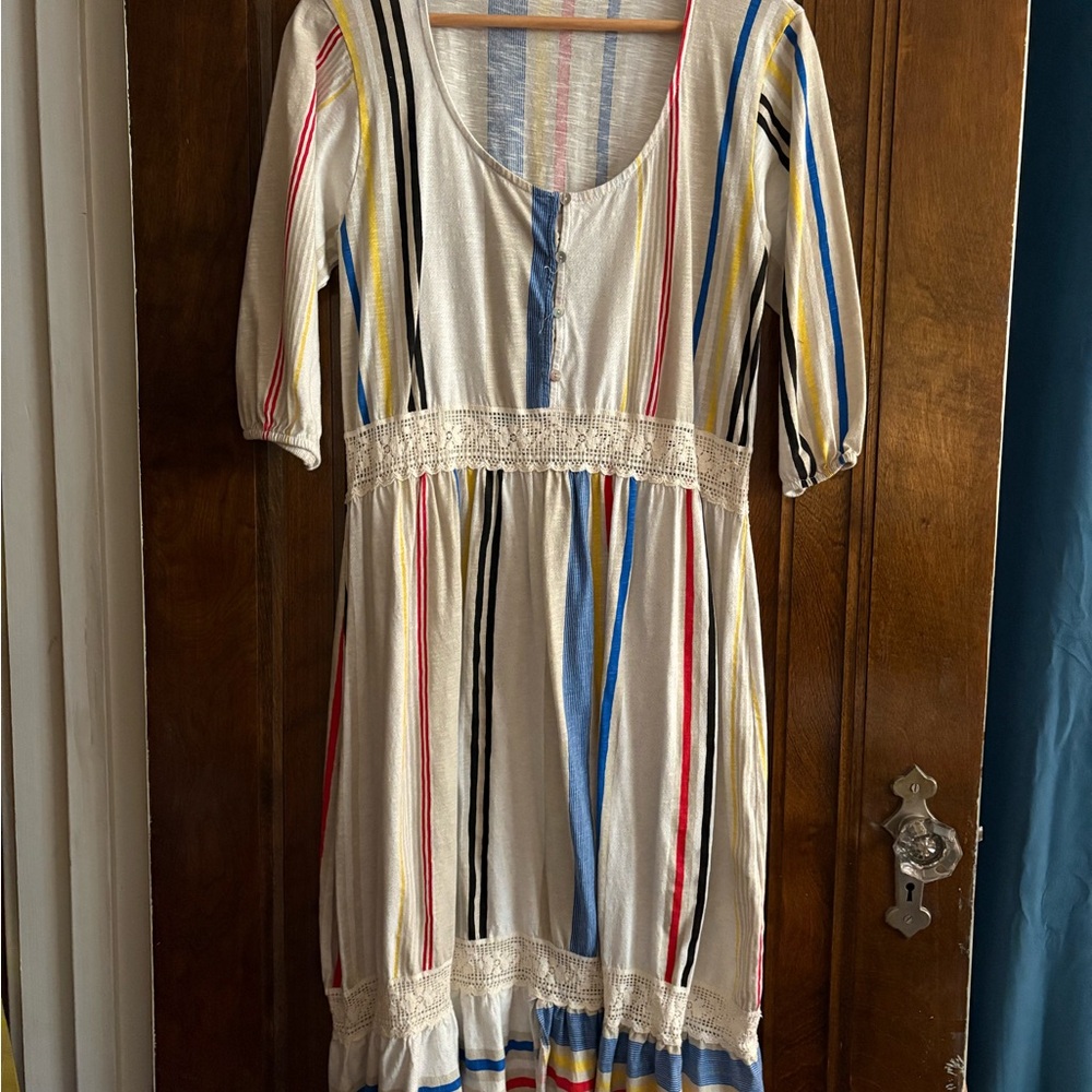 Zara Size S Striped Peasant Dress